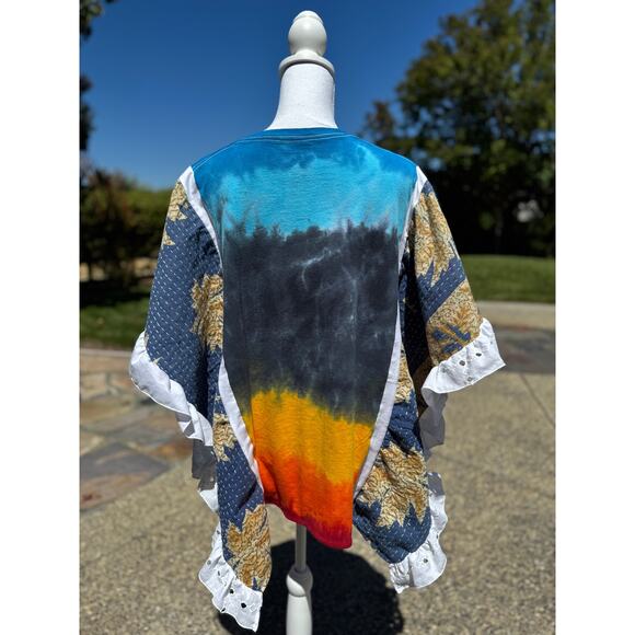 Shuggie Fierce Upcycled and Handmade Kantha Led Zepplin Poncho One Size - Picture 5 of 11
